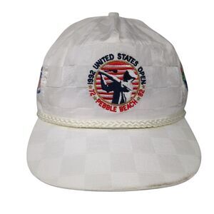 1992 United States Open Pebble Beach Slideback Hat White OS Adjustable 6 Panel